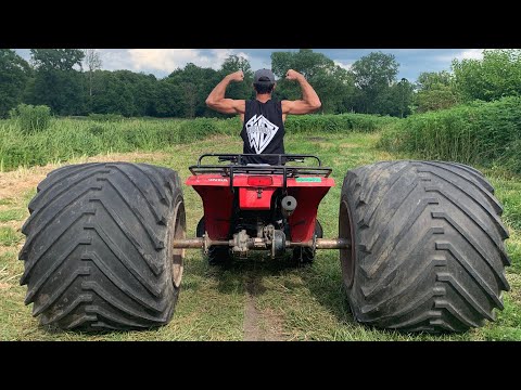 MONSTER FOURWHEELER on 400LB Wheels/Tires CANT BE STOPPED Video