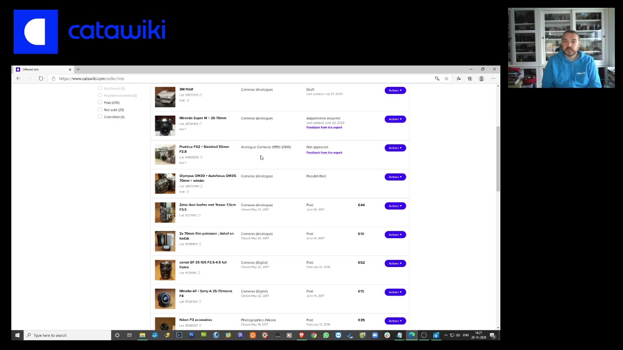 Catawiki How to - Adjustments required