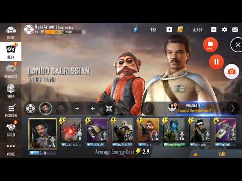 Star Wars Force Arena -Lando Plays and beats down same player twice . Gd Lando Deck