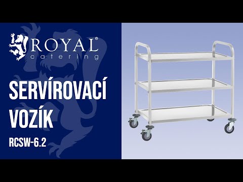 Video - Servírovací vozík - 3 police - do 500 kg - 2 brzdy