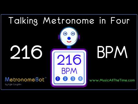 Talking metronome in 4/4 at 216 BPM MetronomeBot