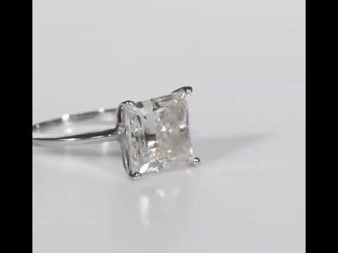 Certified 3.05 Ct Princess Cut Diamond Solitaire Ring | Natural Engagement Ring in 925 Silver