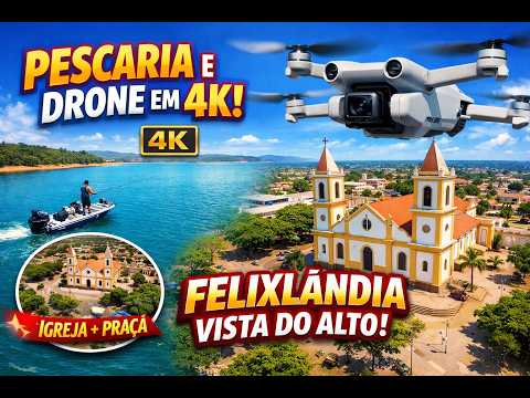 ESPETÁCULO AEREO - IMAGENS DE TIRAR O FOLEGO - PESCARIA E CIDADE DE FELIXLANDIA - LAGO TRES  MARIAS