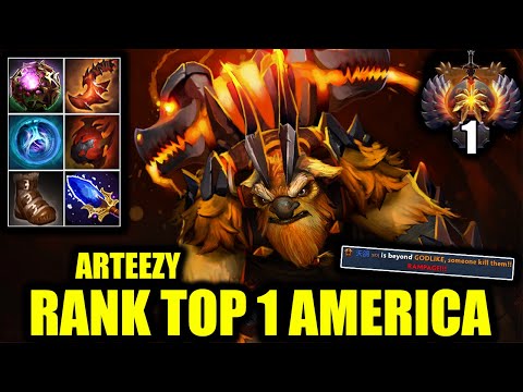 🔥 RANK TOP 1 AMERICA - Arteezy - Rampage Earthshaker - DOTA 2 Pro Game Highlights