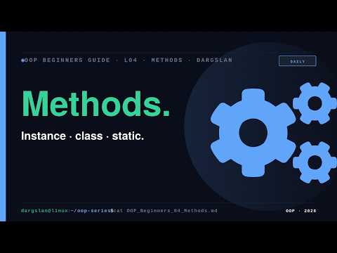 Python Methods Instance Vs Classmethod Vs Staticmethod Oop L04 · Daily