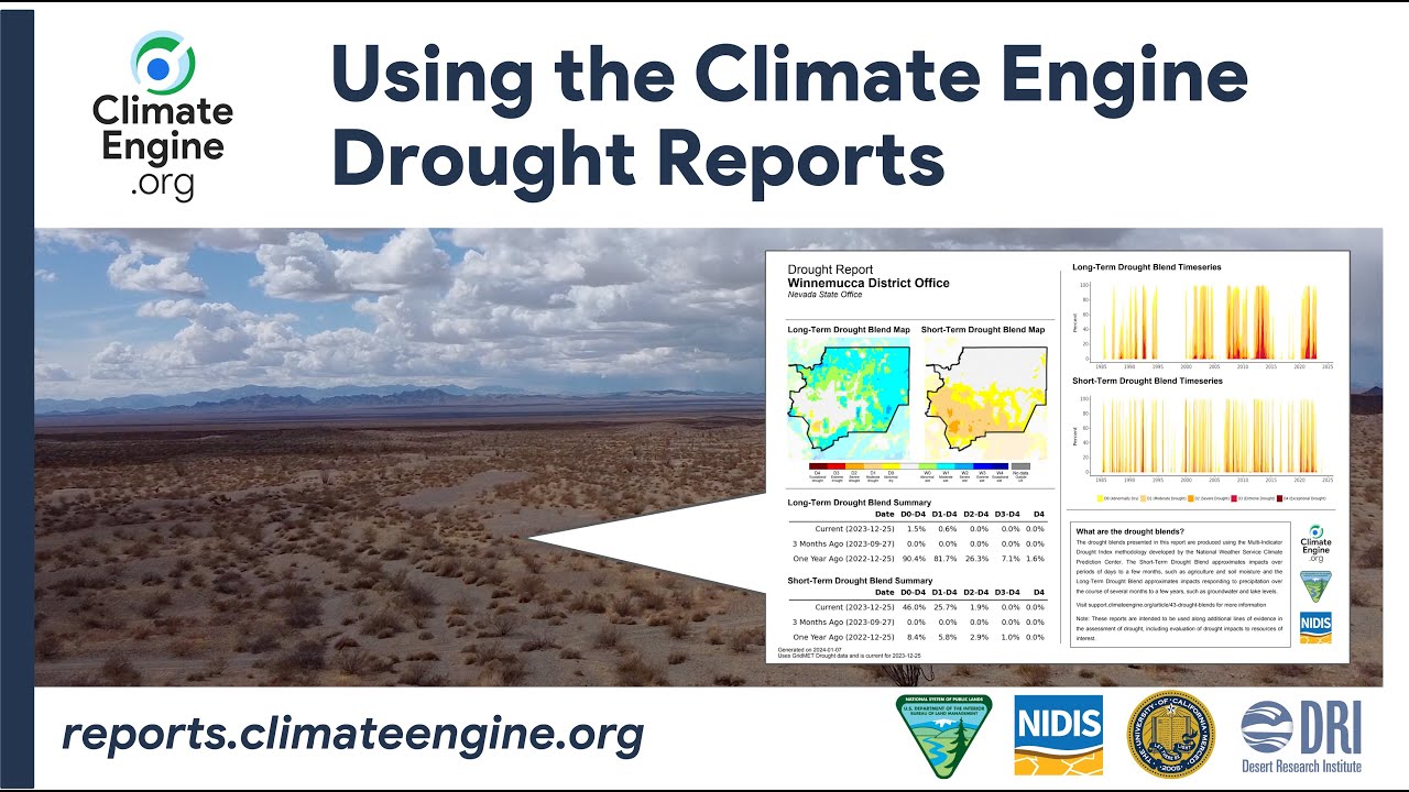 Using the Climate Engine Drought Reports