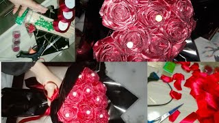 DIY | How to Make a Bouquet 💐of Roses from Satin Ribbon Easy | Wrapping a Round Flowers Bouquet
