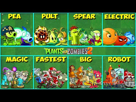 4 Team Plants Vs 4 Team Zombie - Who Will Win? - PvZ 2 Battlez