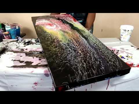 Beautiful Swipe Technique~ Unbelievable Lacing #acrylicpour