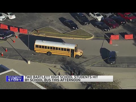 Two Bartlett High School students hit by school bus Friday afternoon.