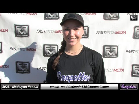 2023 Madelynn Fannin 3.5 GPA, Catcher and Outfielder Softball Skills Video - Grapettes Augusto