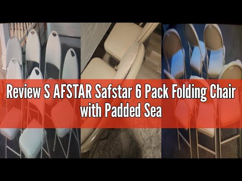Review S AFSTAR Safstar 6 Pack Folding Chair with Padded Seat, Metal Steel Foldable Chairs with Upho