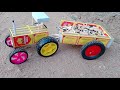 How To Make Tractor With Trolley At Home Diy Tractor Trolly