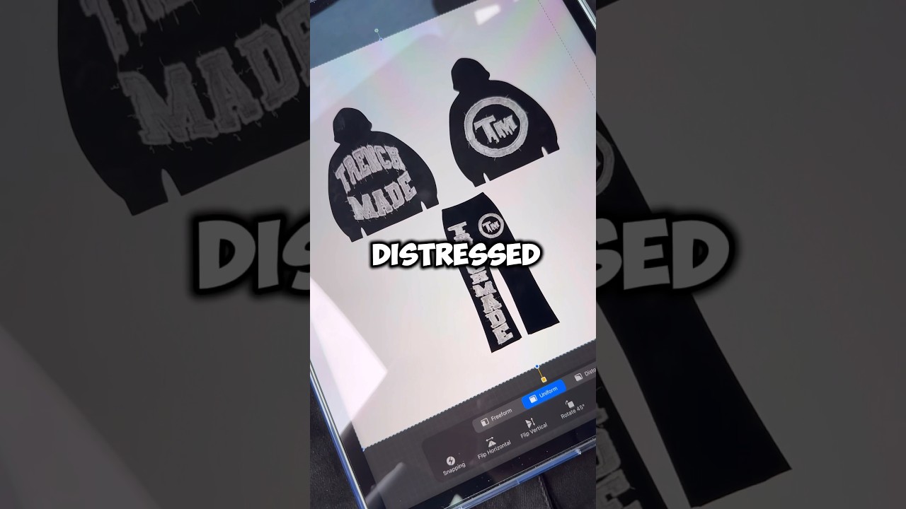 DISTRESSED FLARE PANTS AND HOODIE TUTORIAL PROCREATE #procreate #procreatetutorials #clothingbrand