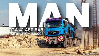 MAN TGA 41.480 8x8 PALFINGER PK 100002 Crane Fly Ji cami&oacute;n caja abierta | Imagen 4 - Autoline