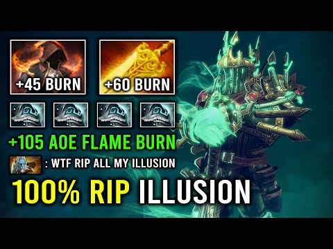 ILLUSION SLAYER 100% Can't Kill AoE Shivas Guard 105 Flame Radiance Burn DPS Wraith King Dota 2