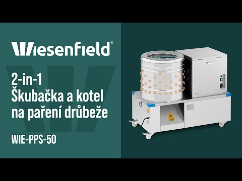 video - 2-in-1 Škubačka a kotel na paření drůbeže - buben 50 cm - 2–3 kuřata/min
