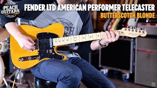 Video thumbnail for No Talking...Just Tones | Fender Limited Edition American Performer Telecaster Butterscotch Blonde by Peach Guitars