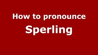 How to pronounce Sperling
