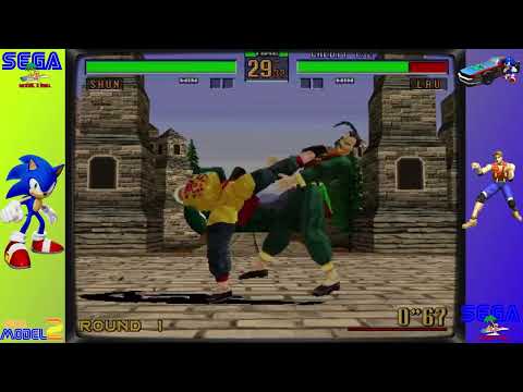 Demo Sega Model 2 Virtual Fighter With Scan Lines