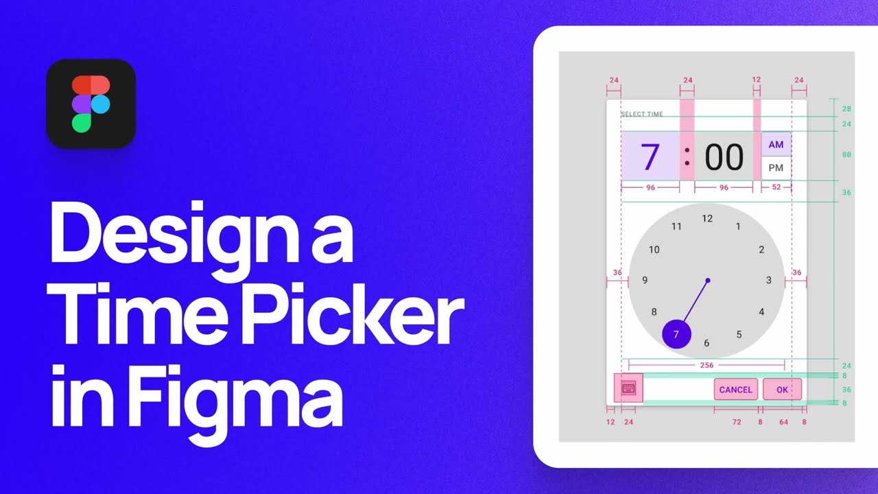 How to Design a Time Picker Component in Figma | Material Design Time Picker Component Tutorial