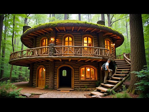 I Built This Forest Cabin Alone | No Power Tools, Just Hand Tools