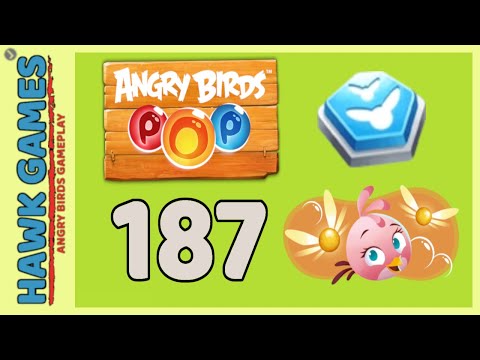 Angry Birds Stella POP Bubble Shooter Level 187 - Walkthrough, No Boosters