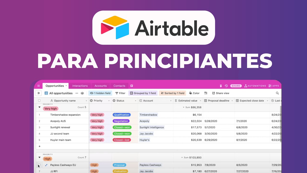 Tutorial Airtable para principiantes 2025 (En español)