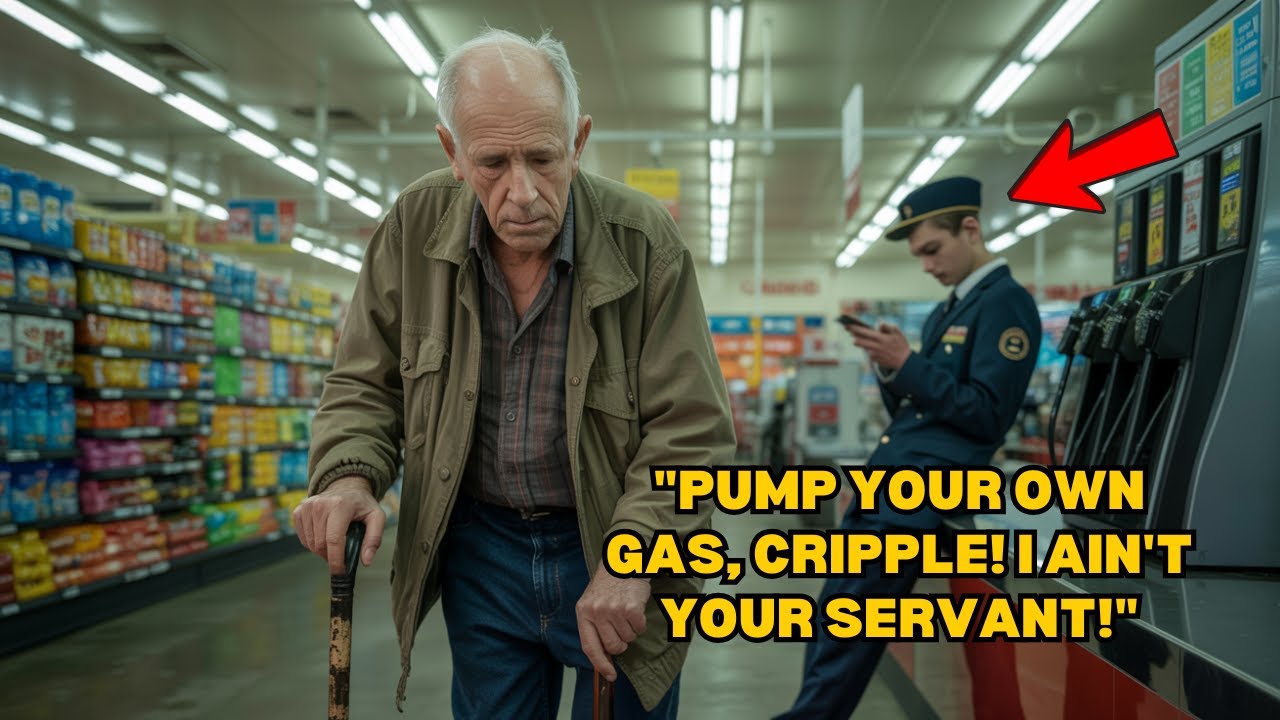 Gas Station Clerk Refused to Help a Limping Vet—5 Minutes Later, a Military Convoy Blocked the Pumps