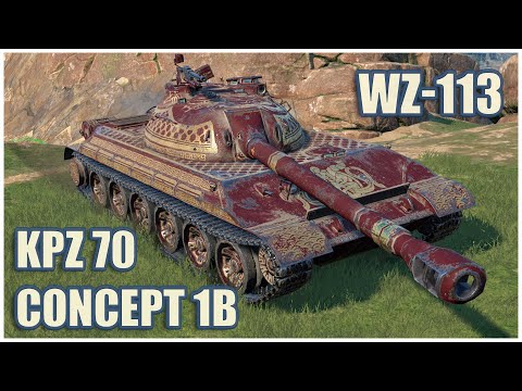 WZ-113, Kpz 70 & Concept 1B • WoT Blitz Gameplay