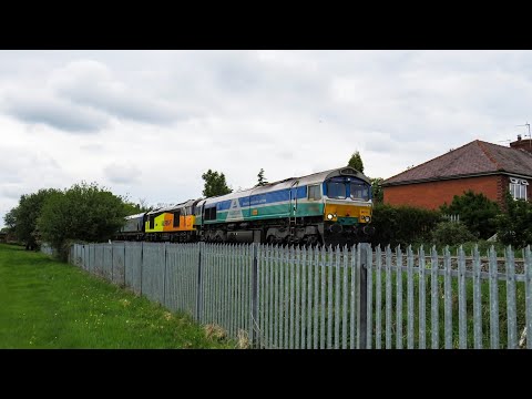 GBRf Class 66 No. 66711 & Class 60 No. 60087 on 6M51 Biomass on 19.05.19 - HD