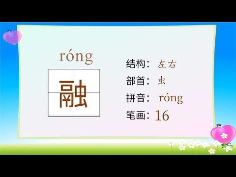 学汉字&ldquo;融&rdquo;字的读音、笔顺、释义，以及组词、造句