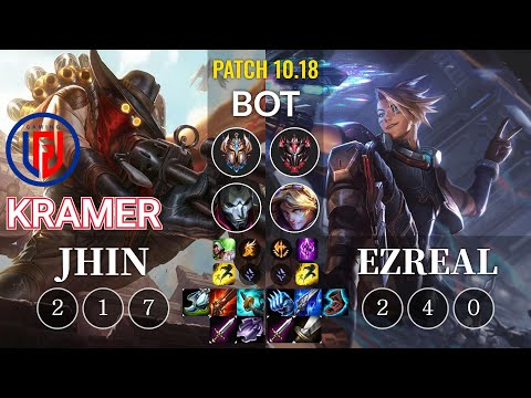 LGD Kramer Jhin vs Ezreal Bot - KR Patch 10.18