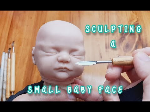 Sculpting a mini Baby Face (Reborn Baby Doll) in polymer clay, Baby Yosuany Tutorial Timelapse (1/4)
