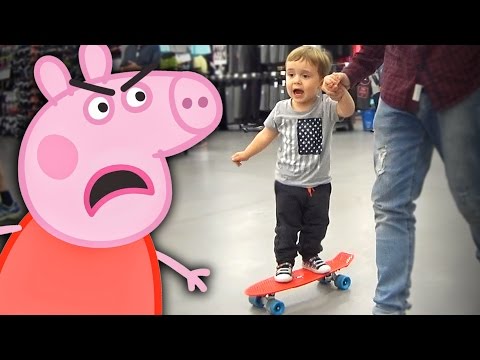 PEPPA PIG NERVOSA!! Maikito Andando de Skate na Loja - Daily Vlog em Familia Video