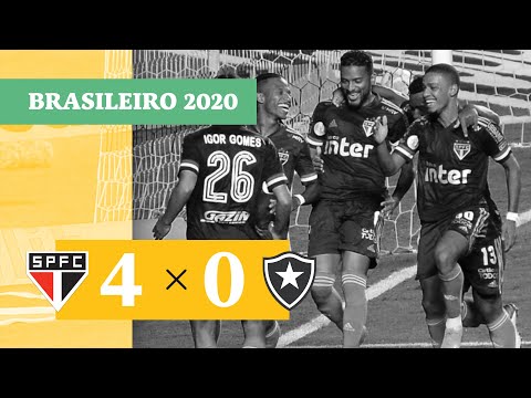 São Paulo 4 x 0 Botafogo - Gols - 09/12 - Brasileirão 2020