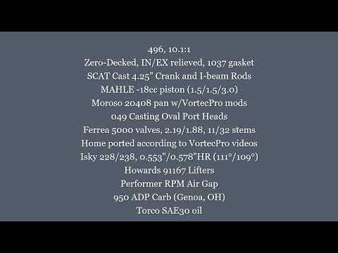 496 Dyno test, 568 hp/607 ft*lbs, built using VortecPro videos