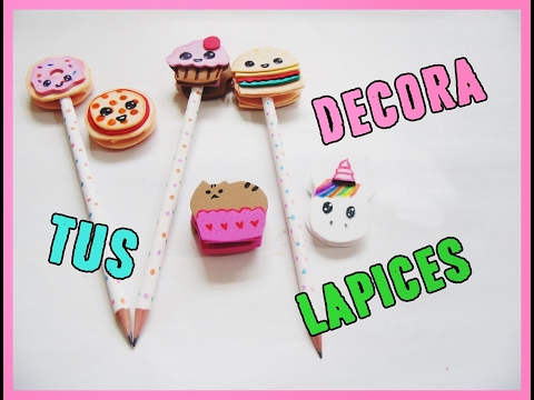 Regreso a clases: decora tus lápices - utiles escolares kawaii