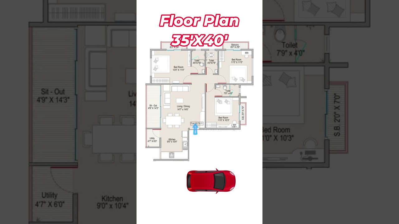 35 X 40 HOUSE PLAN,35 BY 40 HOME PLAN #shorts #homedesign #gharkanaksha #trendingshorts #housedesign
