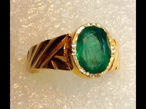 Ladies 22k Emerald Gold ring making