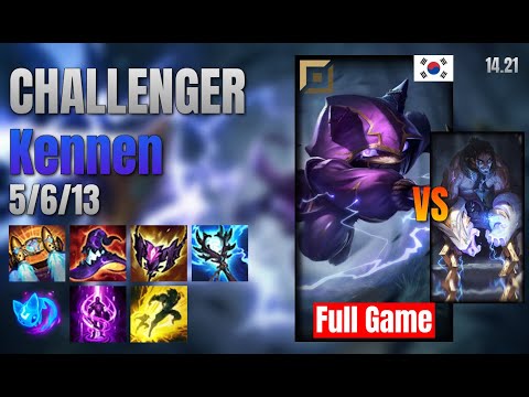 CHALLENGER Top Kennen vs Sylas lol KR solo rank Full Game 14.21