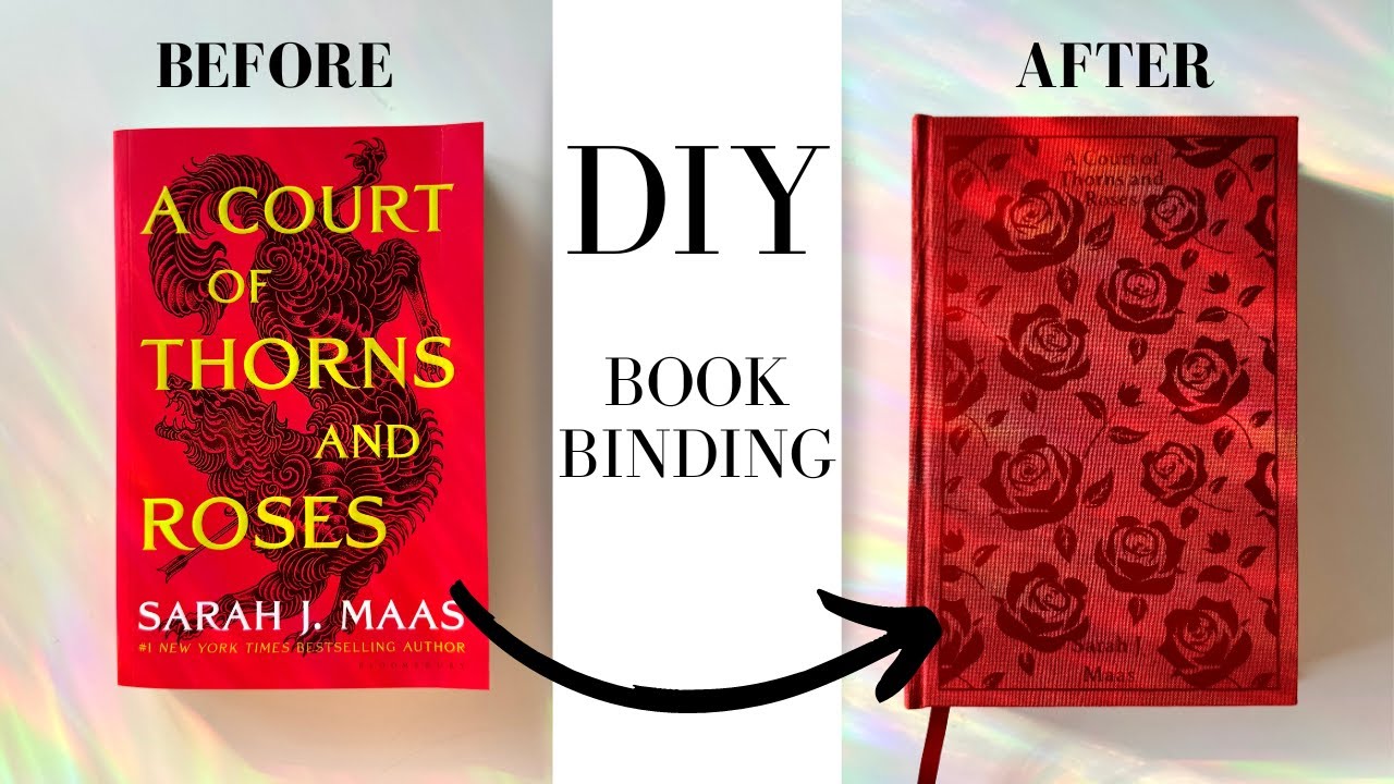Rebind a paperback to hardcover full tutorial! ACOTAR makeover