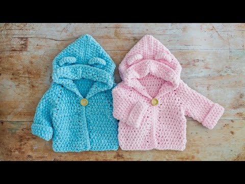 FAST Crochet Baby Hoodie (TEIL 1 dieses EINFACHEN, Schritt-für-Schritt-Tutorials)