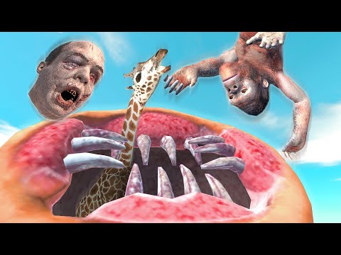 Feeding The Giant Blade Worm With Units From All Factions in ARBS | Animal Revolt Battle Simulator