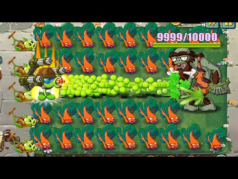 Pvz 2 Challenge - 1000 All Plant's Lv1 Vs Jurassic Rockpuncher Zombie LEVEL 50 - Who Will Win?