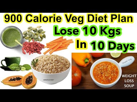 HOW TO LOSE WEIGHT FAST 10Kg in 10 Days | 900 Calorie Veg Diet Plan For Weight Loss Video