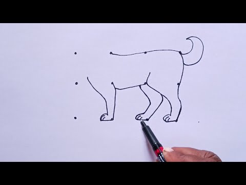 How To Draw Dog Step By Step | How To Dog With Dots