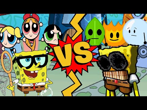 M.U.G.E.N Battles | Blossom/Bubbles/Buttercup/SpongeBob vs Firey/Leafy/Bubble/Spong