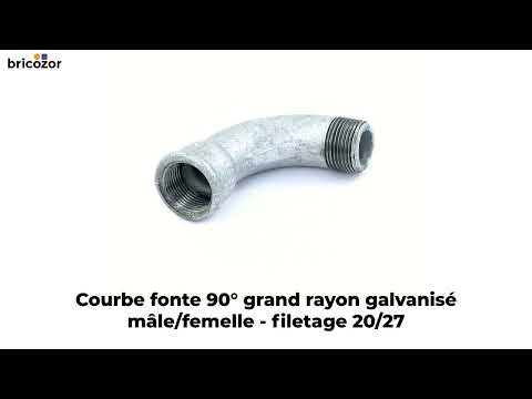 Courbe fonte 90° grand rayon mâle / femelle galvanisé - référence 1 CODITAL