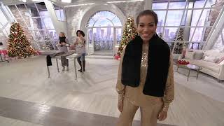 Martha Stewart Faux Fur Pull-Through Stole Scarf on QVC